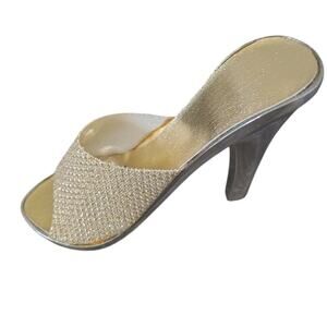 High Heel Shoe Bottle Opener Gold Rhinestone Bar Accessory Novelty Gift